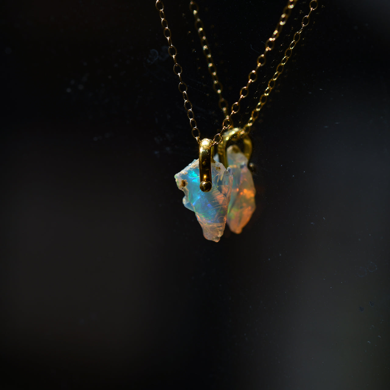 Opal Rough Mineral Necklace - Stone Selected for You, Metal Options Available, October Birthstone Handmade Natural Stone Jewelry