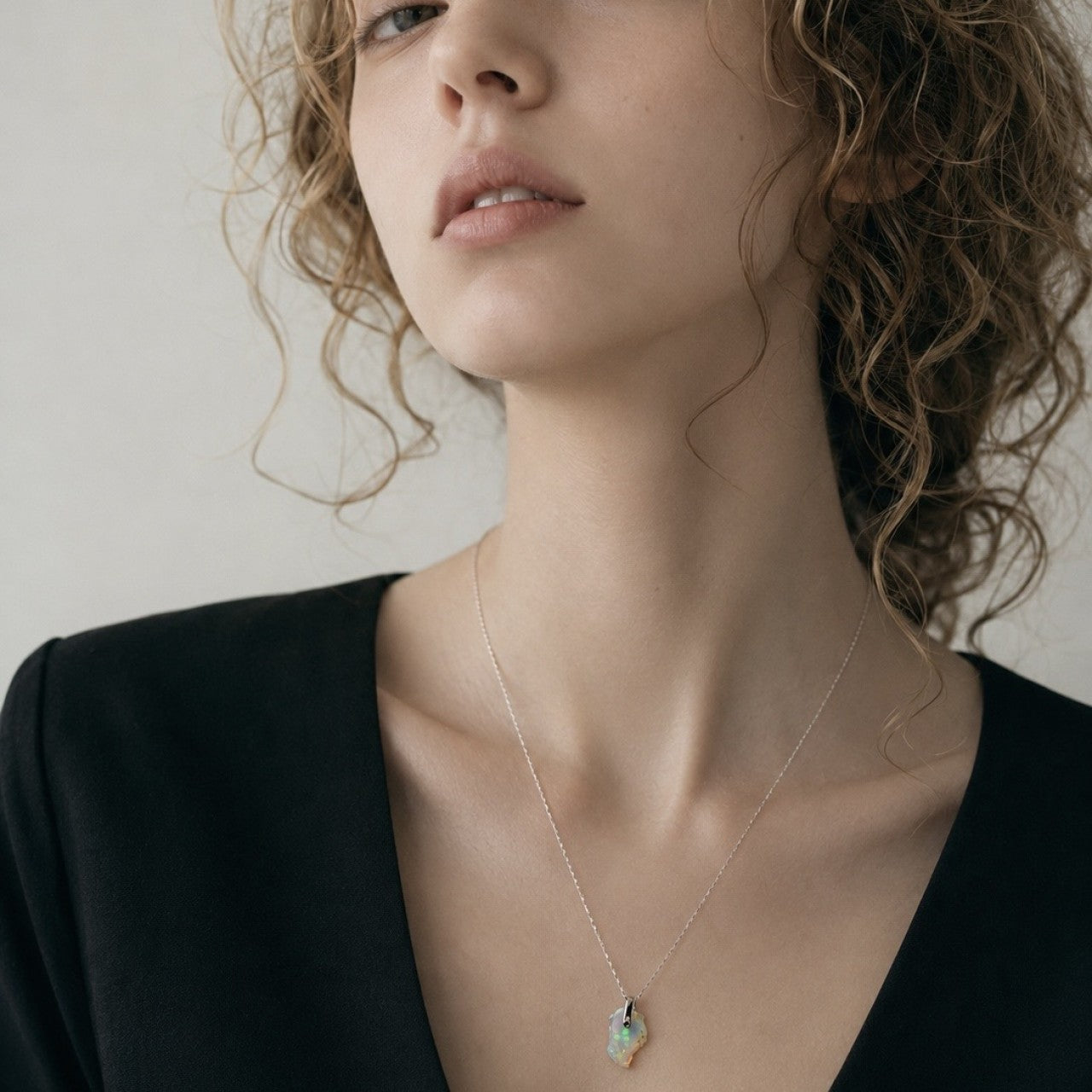 Opal Rough Mineral Necklace - Stone Selected for You, Metal Options Available, October Birthstone Handmade Natural Stone Jewelry