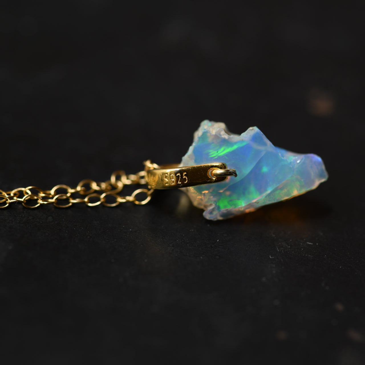 Opal Rough Mineral Necklace - Stone Selected for You, Metal Options Available, October Birthstone Handmade Natural Stone Jewelry