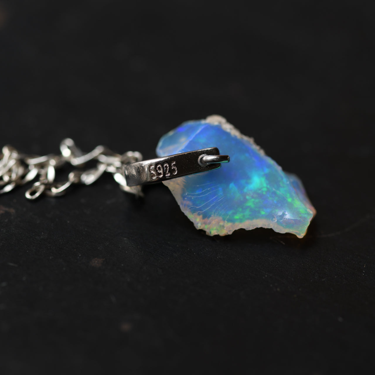 Opal Rough Mineral Necklace - Stone Selected for You, Metal Options Available, October Birthstone Handmade Natural Stone Jewelry