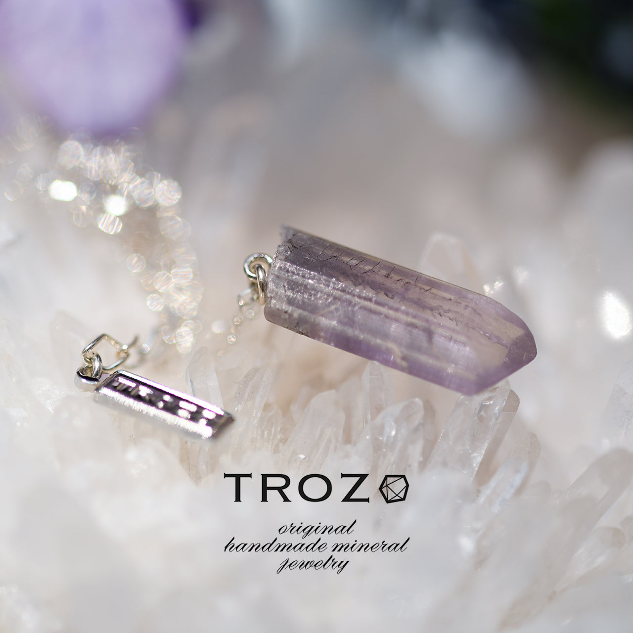 Tanzanite Raw Stone Necklace - One of a Kind - handmade natural mineral jewelry by TROZO, made in Japan (view 1)
