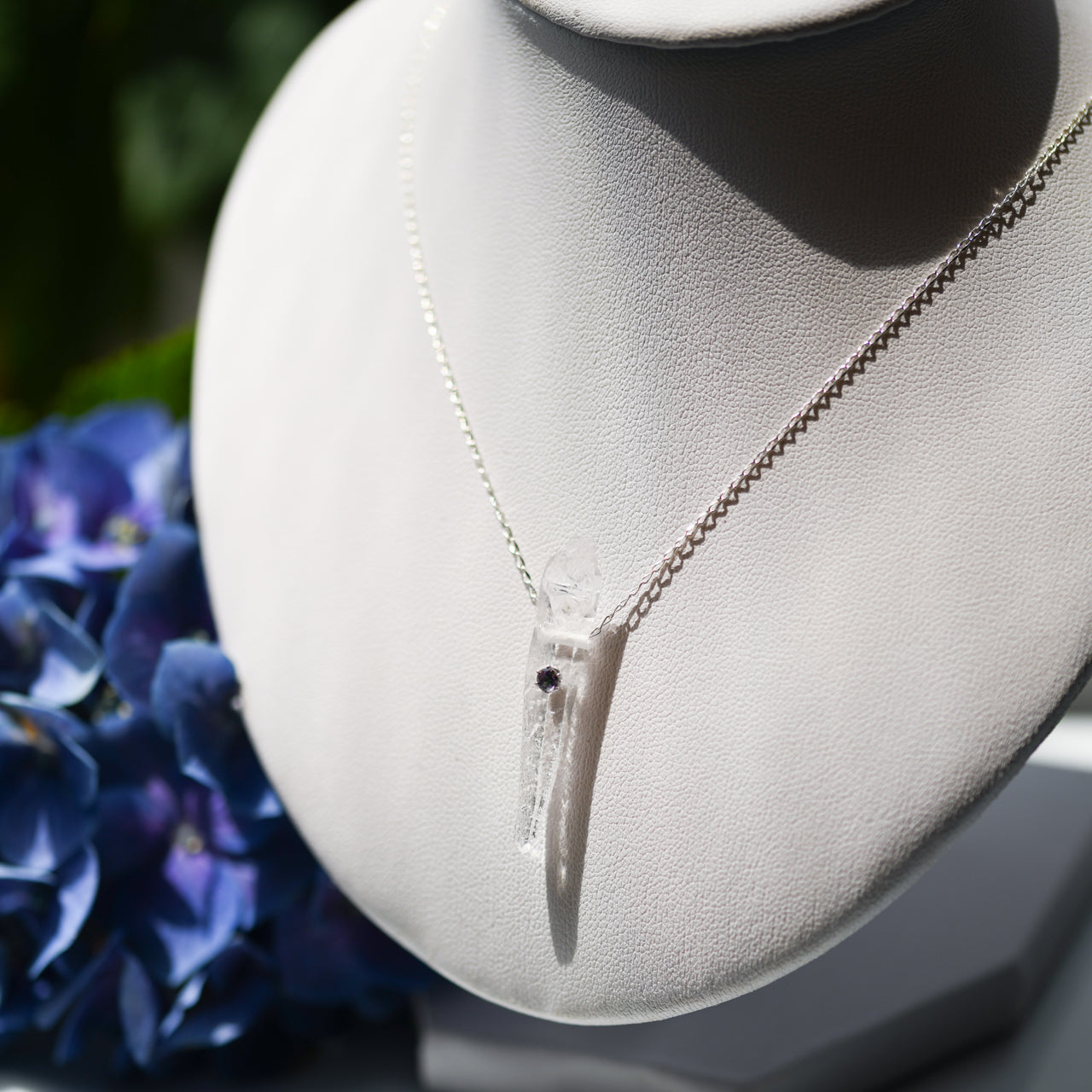 Quartz x Mystic Topaz Raw Stone Necklace - One of a Kind - handmade natural mineral jewelry by TROZO, made in Japan (view 7)