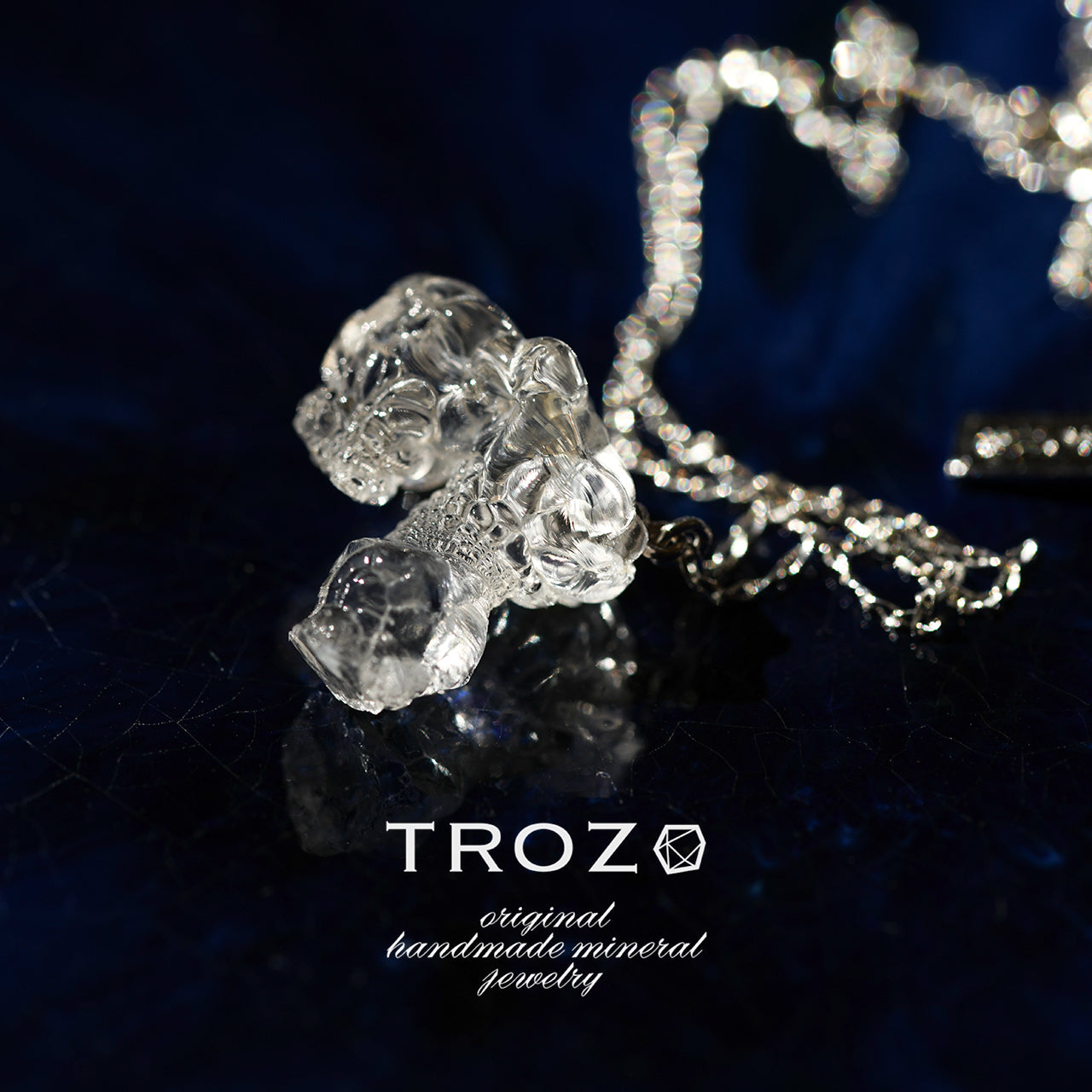 Opal Raw Stone Necklace - One of a Kind - handmade natural mineral jewelry by TROZO, made in Japan (view 1)