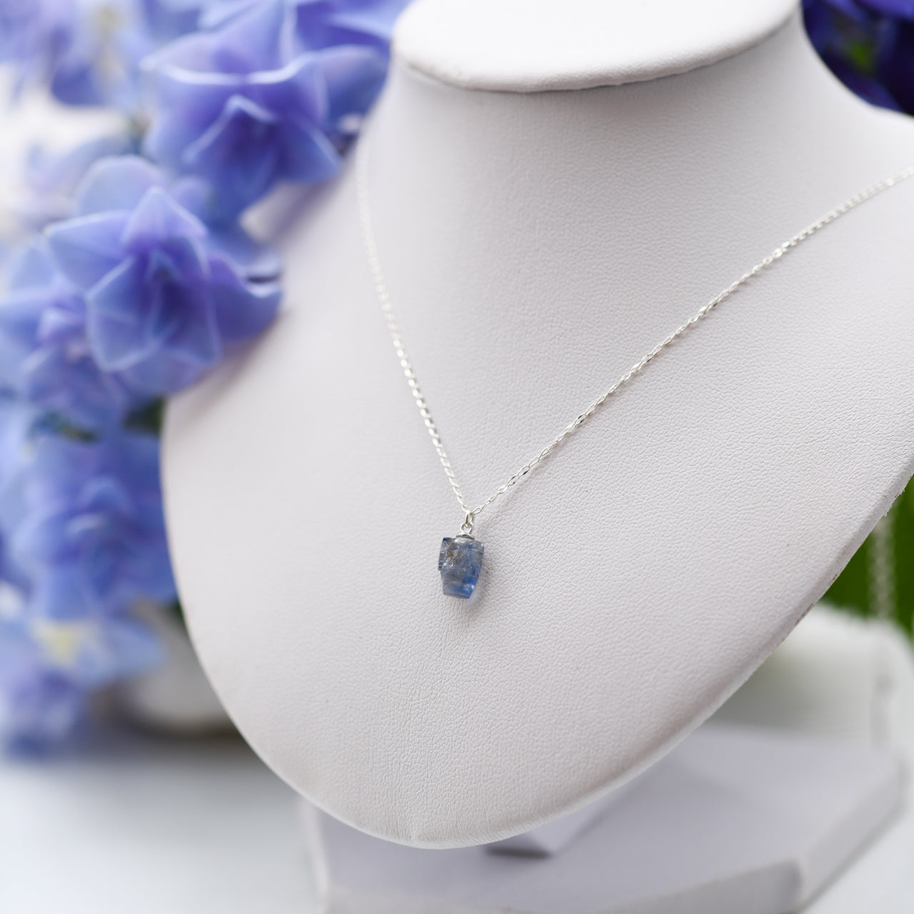 Sapphire Raw Stone Necklace - One of a Kind - handmade natural mineral jewelry by TROZO, made in Japan (view 5)