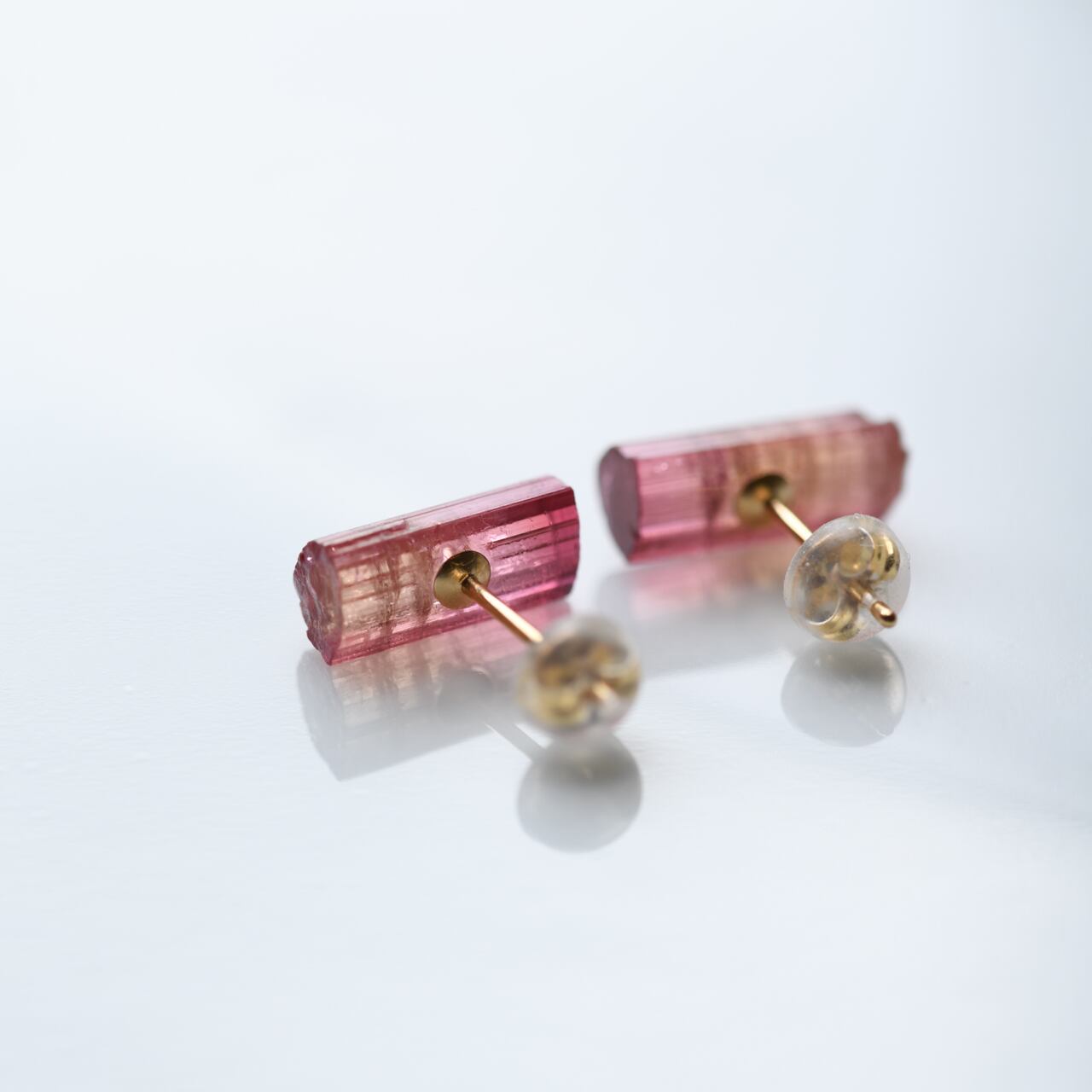 [One of a kind] Tourmaline Raw Stone 18K Earrings | Handmade Natural Stone Jewelry [Tourmalin Fest]