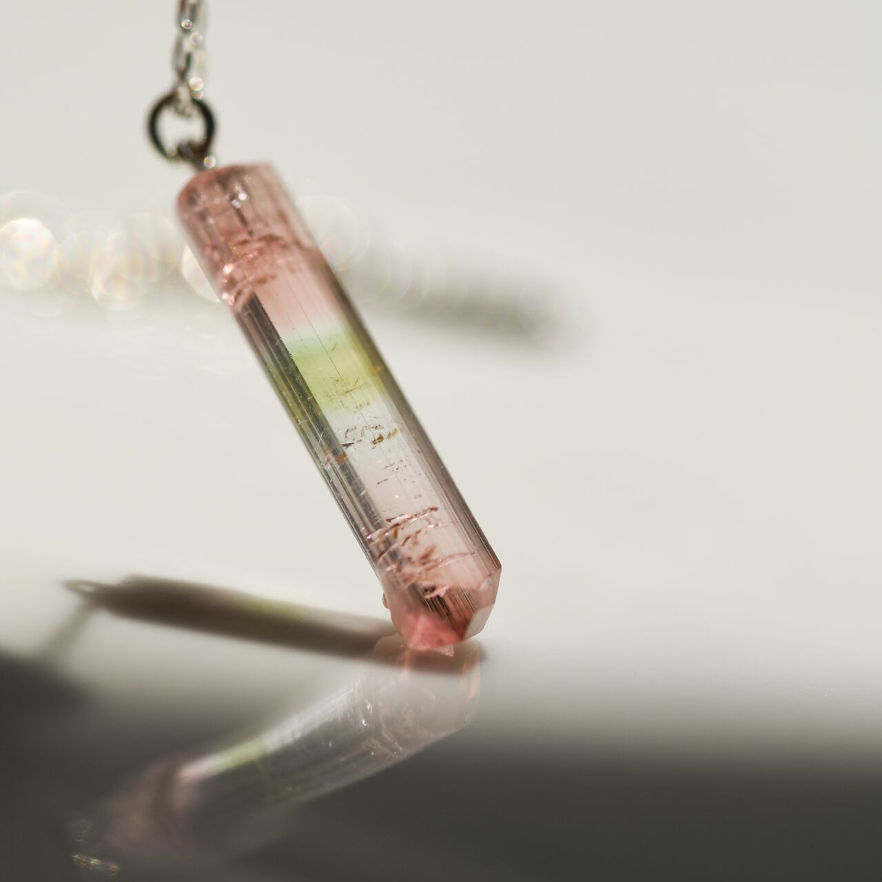 [One of a kind] Tourmaline Raw Stone Sterling Silver Necklace | Handmade Natural Stone Jewelry [Tourmalin Fest]