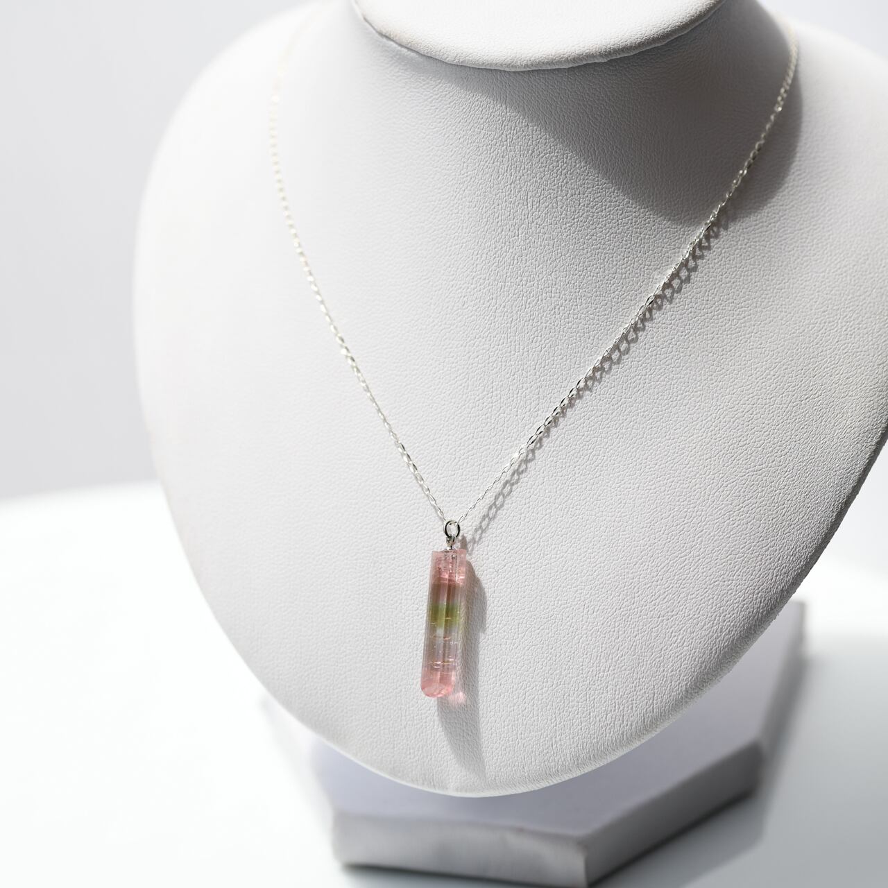 [One of a kind] Tourmaline Raw Stone Sterling Silver Necklace | Handmade Natural Stone Jewelry [Tourmalin Fest]