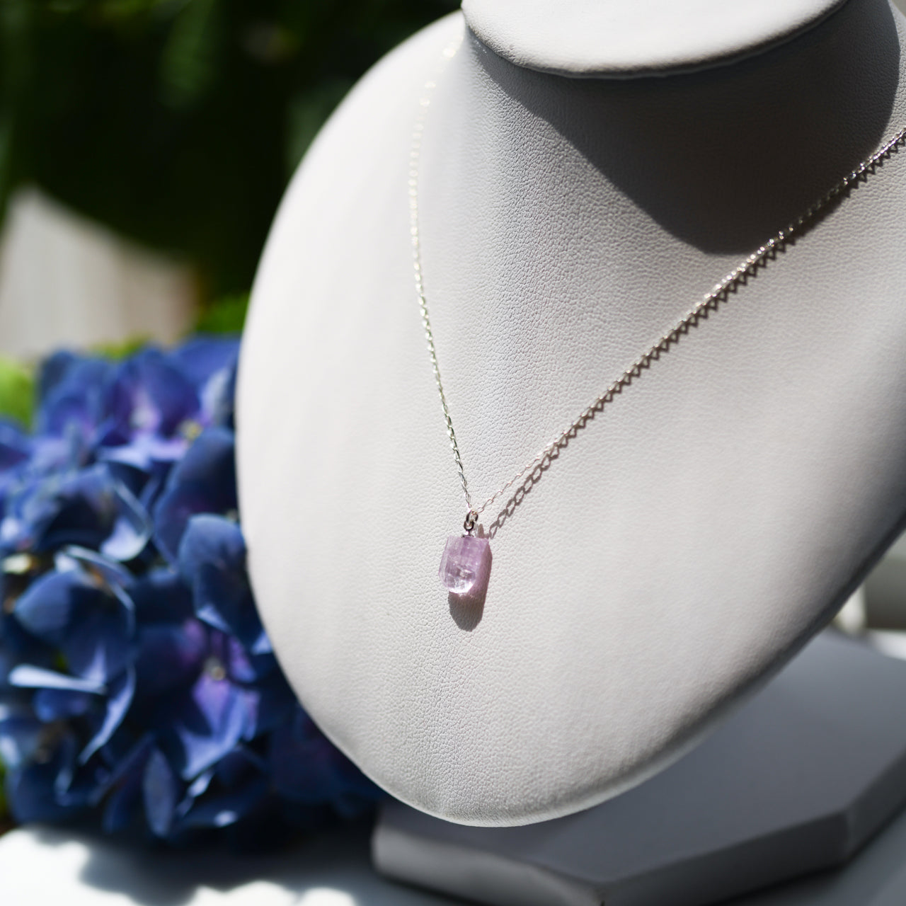 Zoisite Raw Stone Necklace - One of a Kind - handmade natural mineral jewelry by TROZO, made in Japan (view 5)