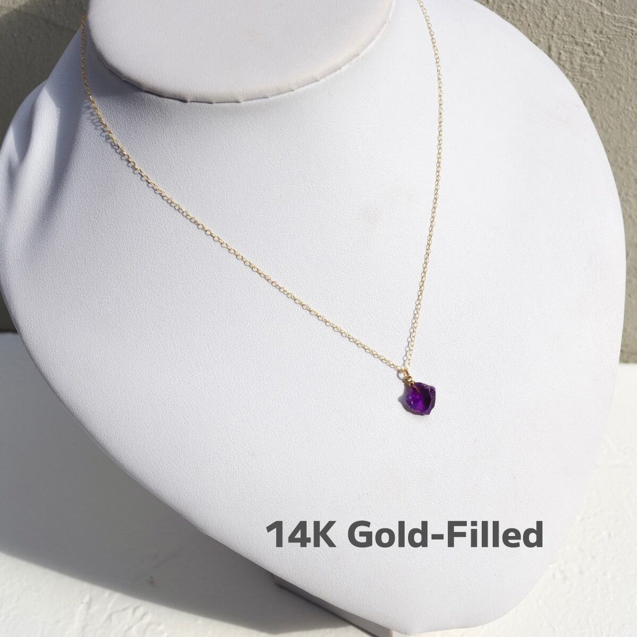 Amethyst Raw Stone Necklace | Handmade Natural Stone Jewelry