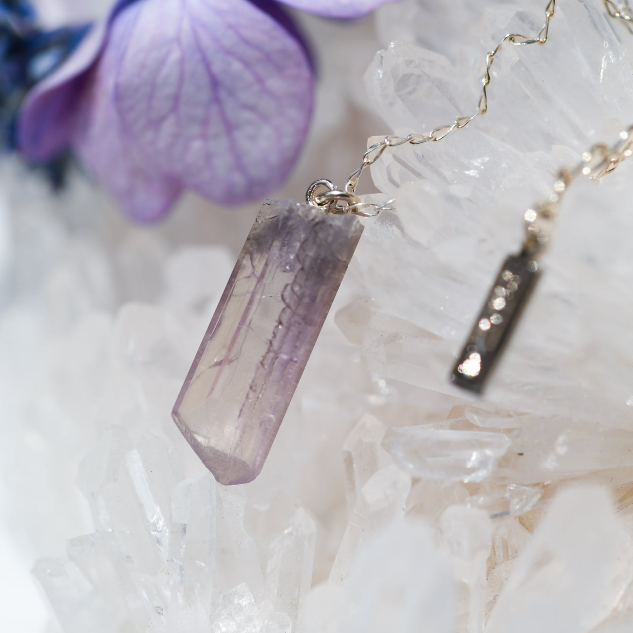 Tanzanite Raw Stone Necklace - One of a Kind - handmade natural mineral jewelry by TROZO, made in Japan (view 3)