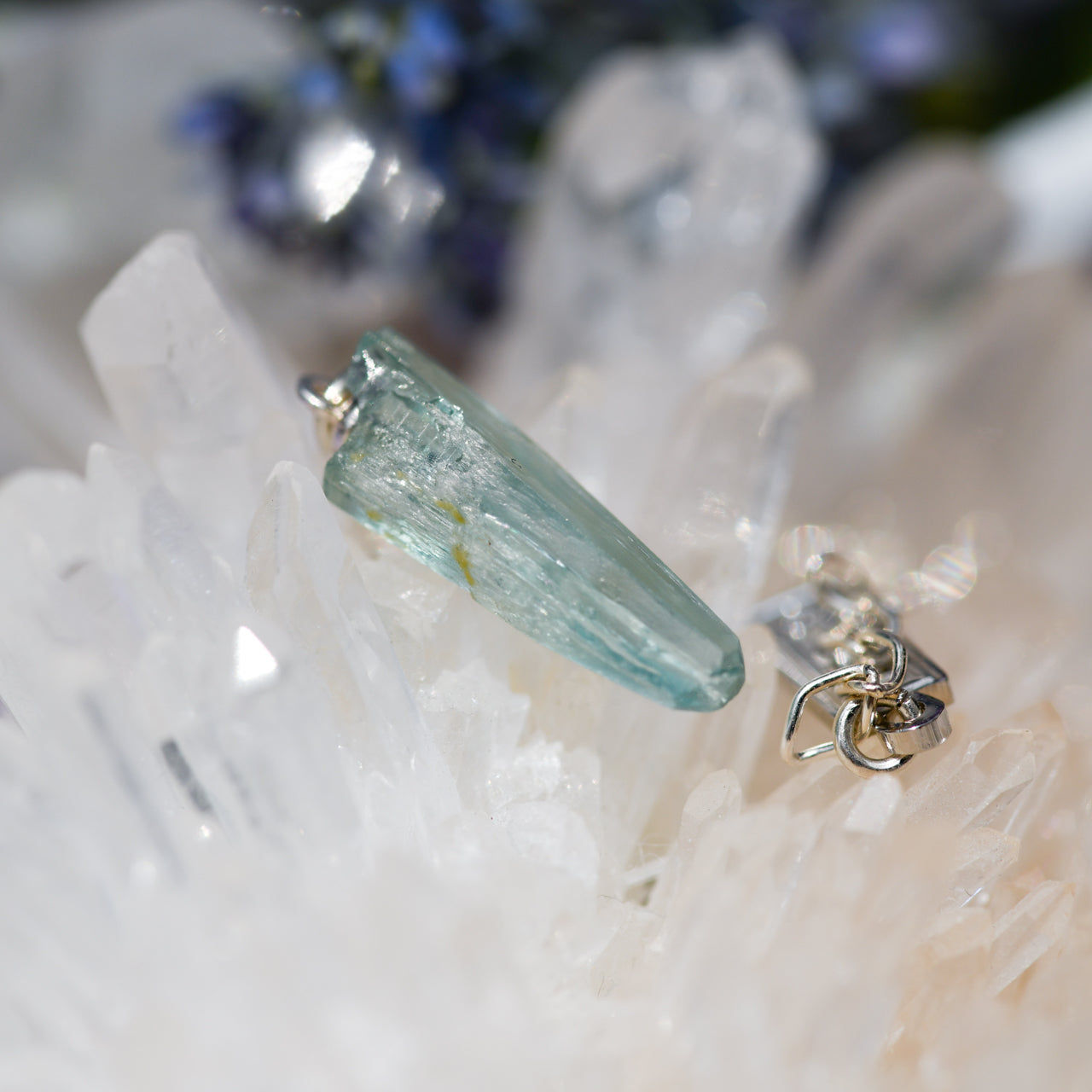 Aquamarine Raw Stone Necklace - One of a Kind - handmade natural mineral jewelry by TROZO, made in Japan (view 4)