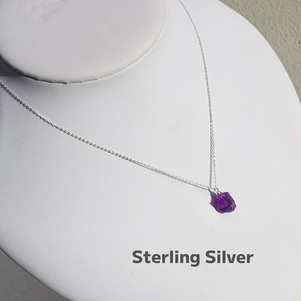 Amethyst Raw Stone Necklace | Handmade Natural Stone Jewelry