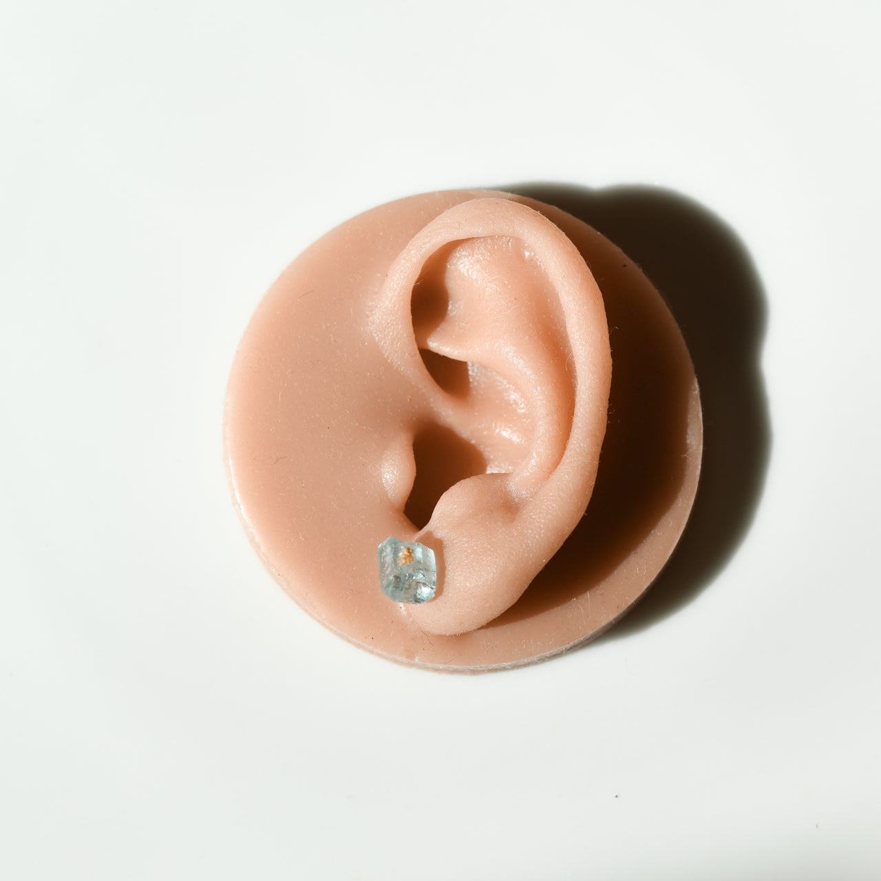 Aquamarine Raw Stone Earrings - One of a Kind - handmade natural mineral jewelry by TROZO, made in Japan (view 6)