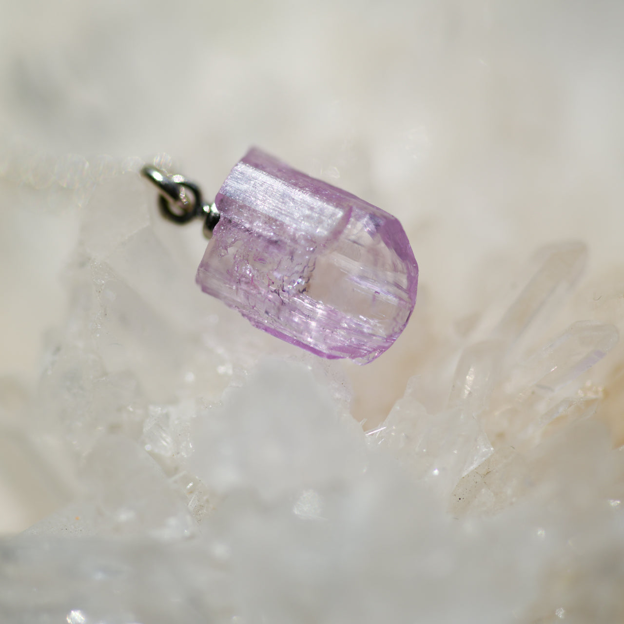 Zoisite Raw Stone Necklace - One of a Kind - handmade natural mineral jewelry by TROZO, made in Japan (view 4)