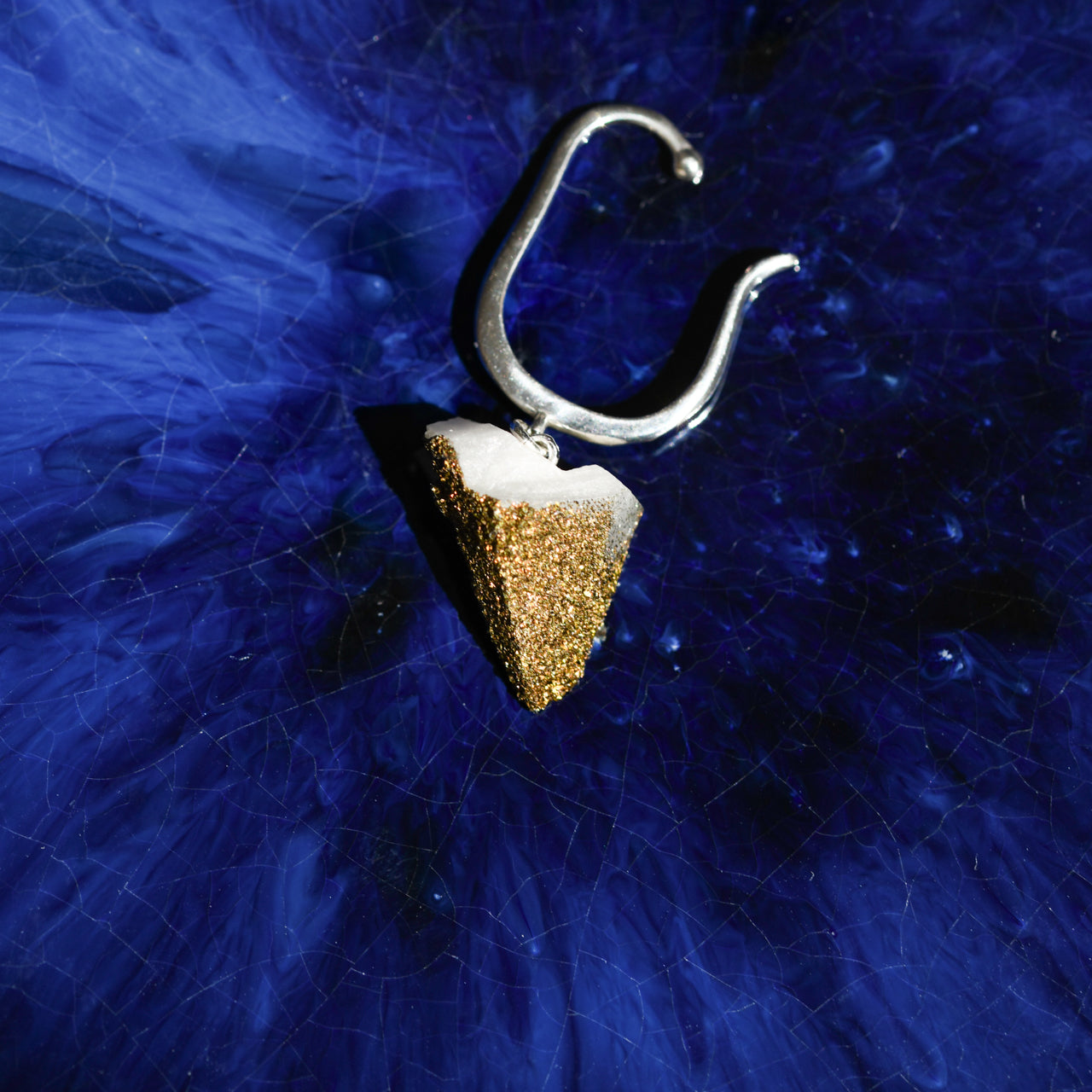 Calcite Raw Stone Ear Cuff - One of a Kind - handmade natural mineral jewelry by TROZO, made in Japan (view 5)