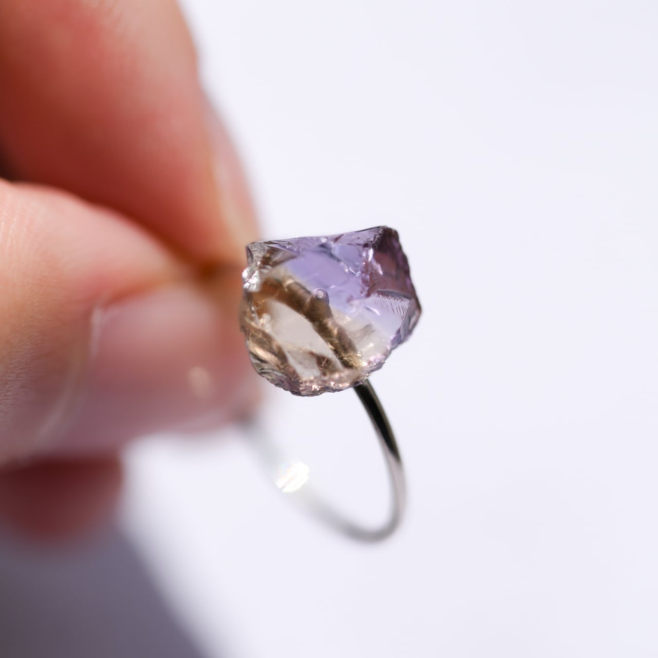 Ametrine Raw Stone Ring | Handmade Natural Stone Jewelry