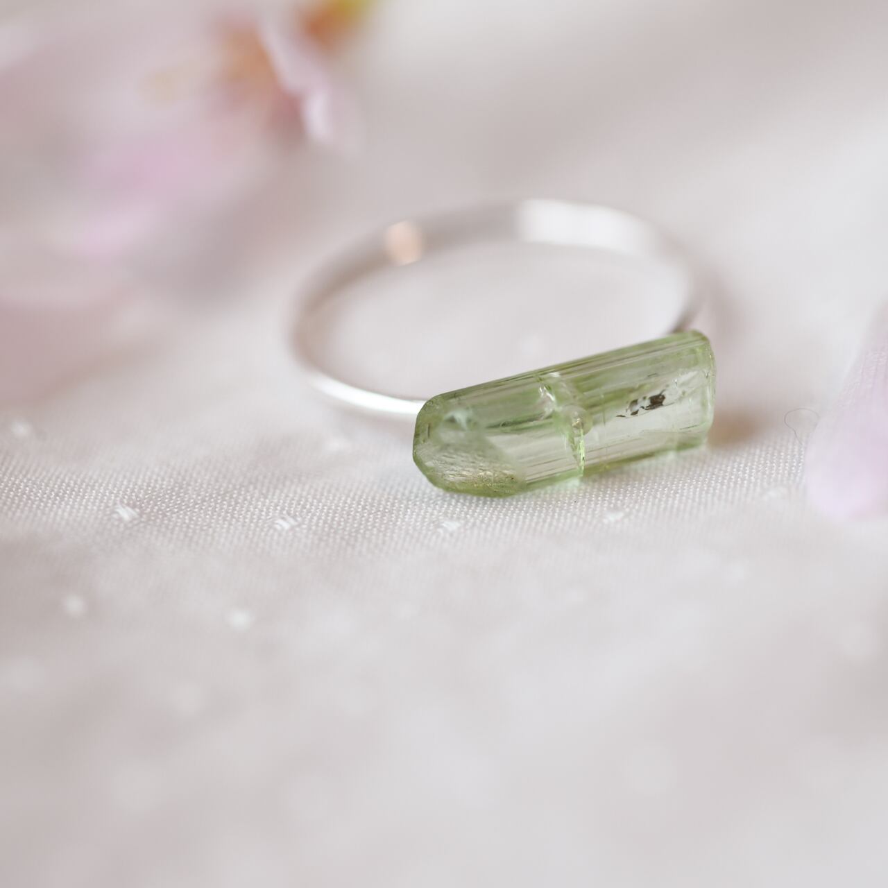 [One of a kind] Tourmaline Raw Stone Ring | Handmade Natural Stone Jewelry [SAKURA Collection]