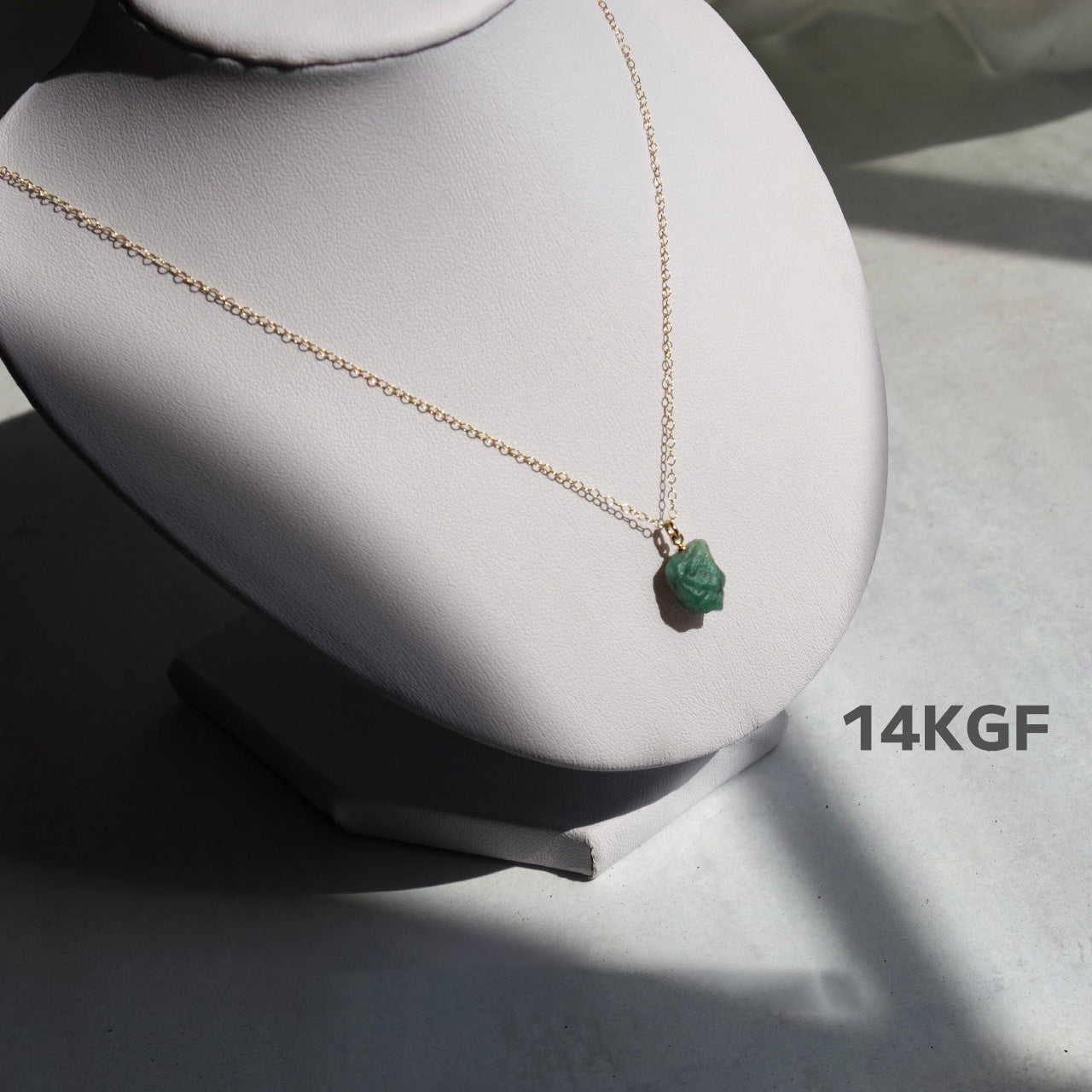 Emerald Raw Stone Necklace | Handmade Natural Stone Jewelry