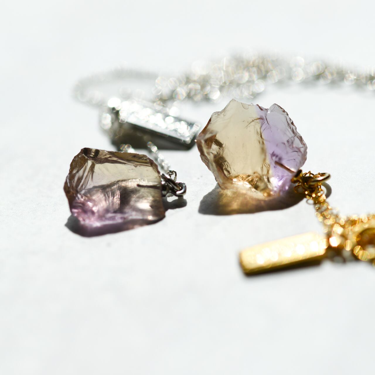 Ametrine Raw Stone Necklace | Handmade Natural Stone Jewelry