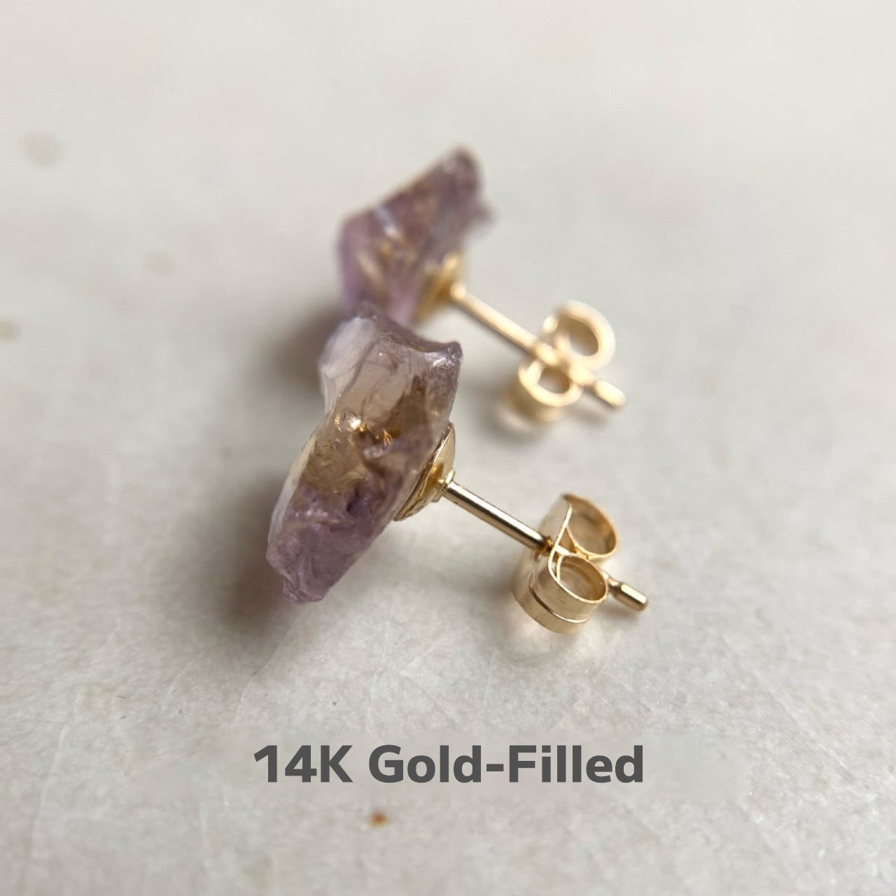 Ametrine Raw Stone Earrings | Handmade Natural Stone Jewelry