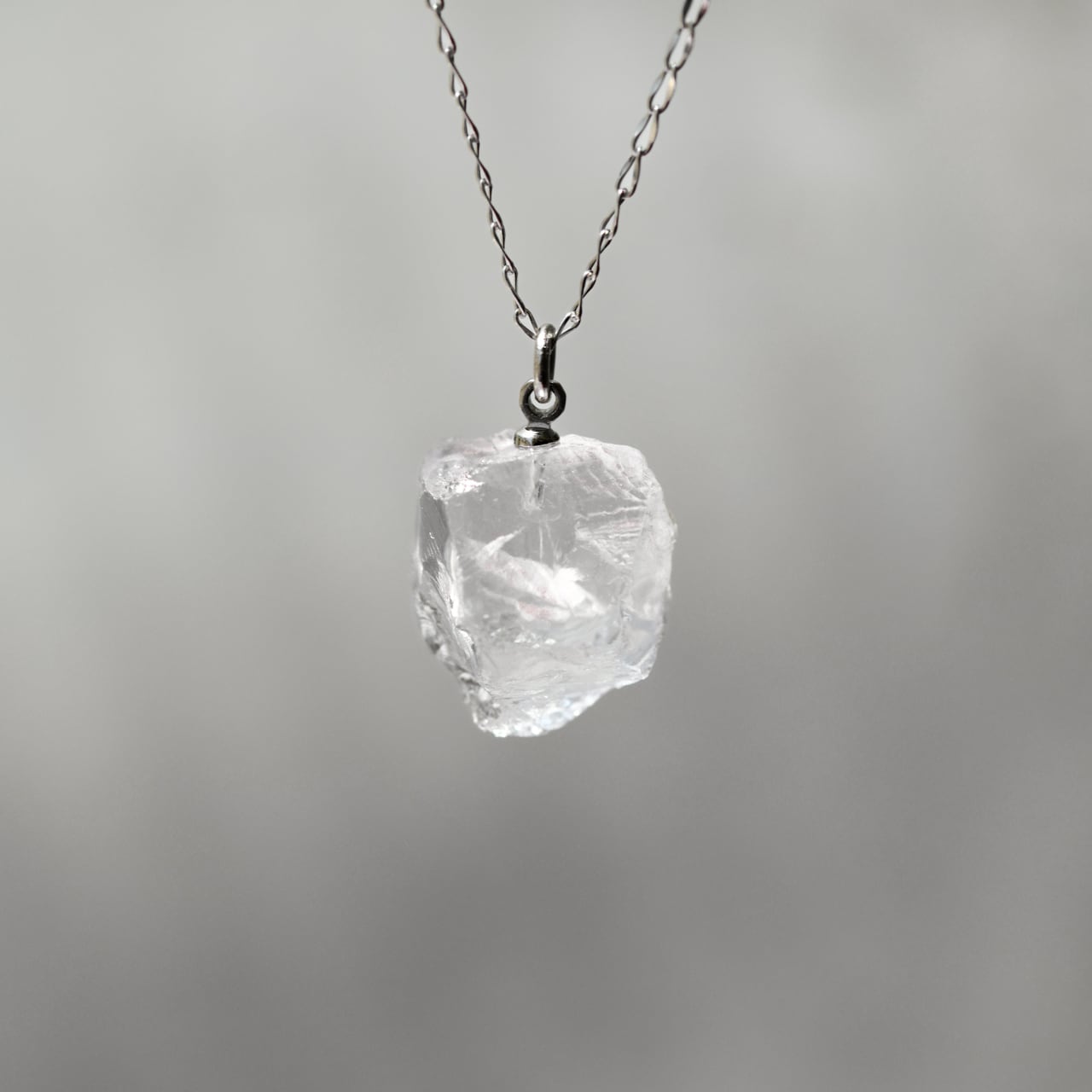 Quartz Raw Stone Necklace | Handmade Natural Stone Jewelry