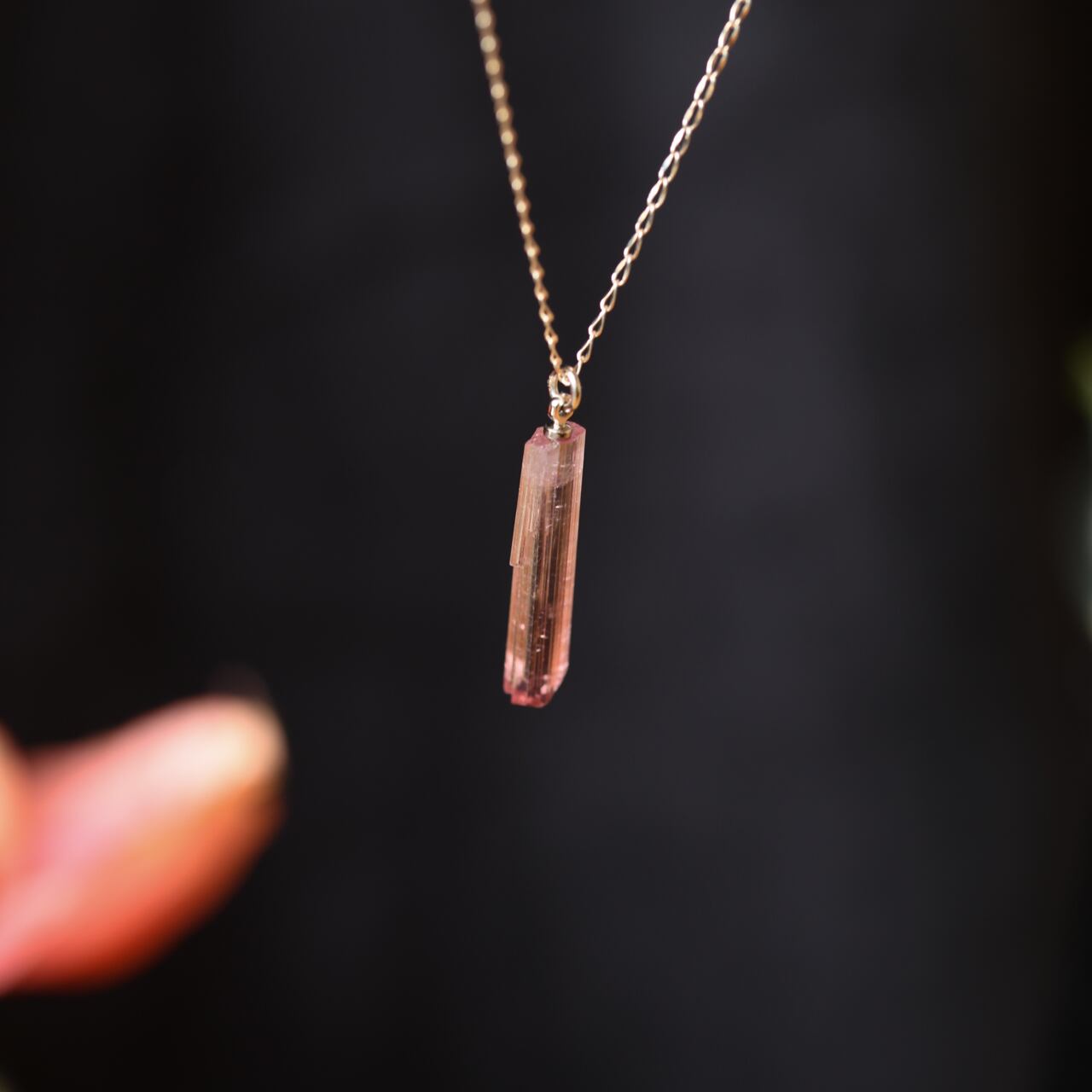 [One of a kind] Tourmaline Raw Stone Sterling Silver Necklace | Handmade Natural Stone Jewelry [Poppy Collection]