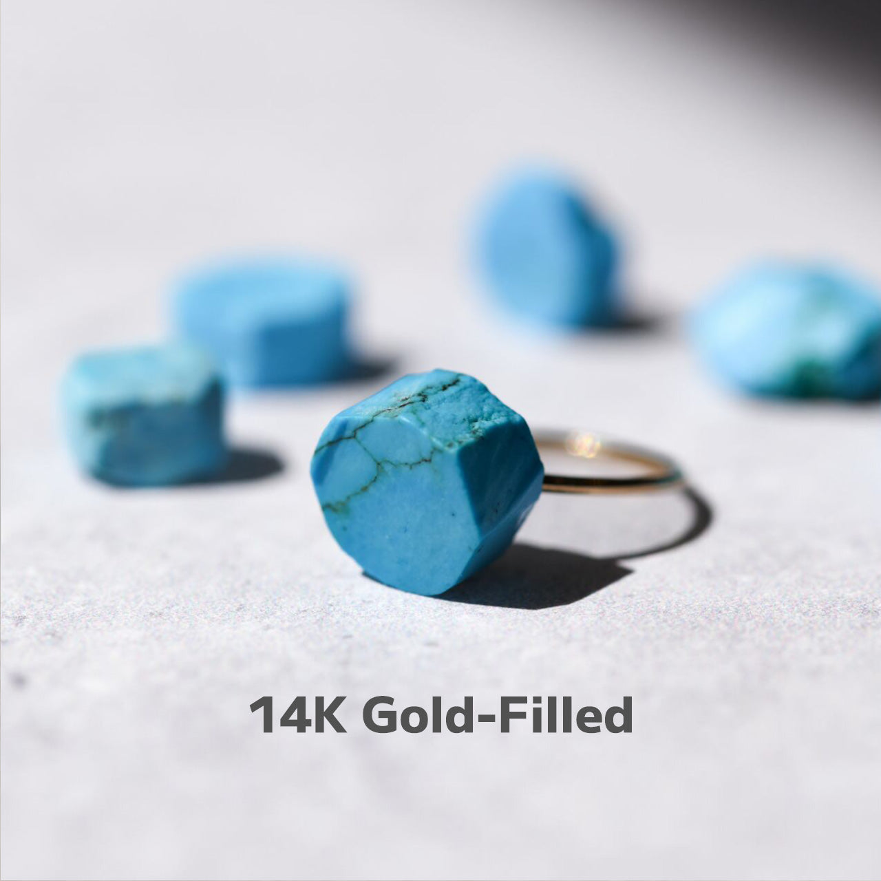 Turquoise Raw Stone Ring | Handmade Natural Stone Jewelry