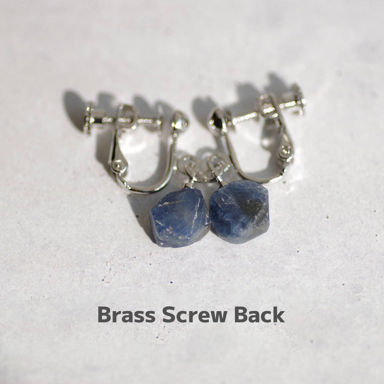 Sapphire Raw Stone Earrings | Handmade Natural Stone Jewelry