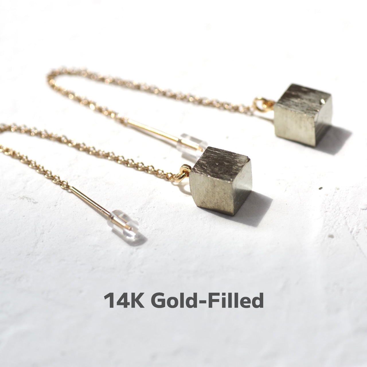 Pyrite (Cubic) Raw Stone Earrings | Handmade Natural Stone Jewelry