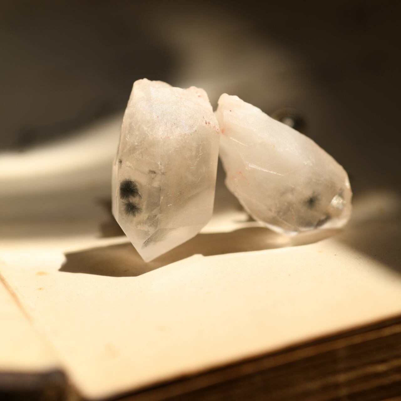 [One of a kind] Hollandite Quartz Raw Stone Sterling Silver Earrings | Handmade Natural Stone Jewelry [Black Majic Collection]