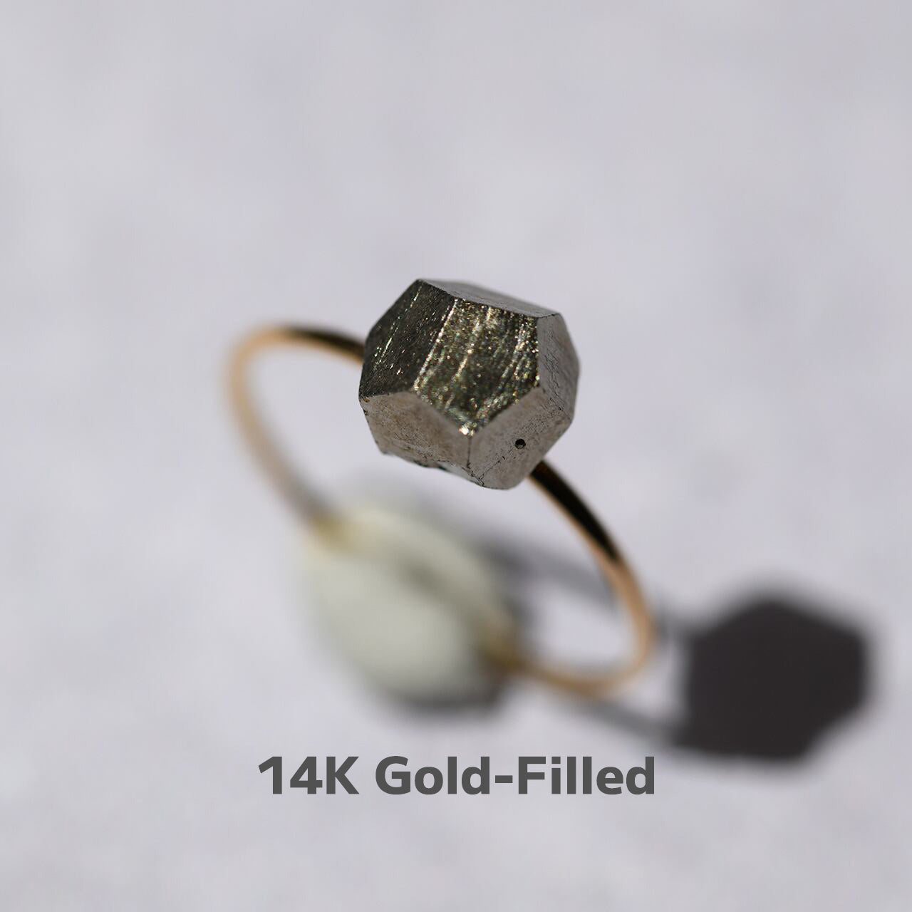 Pyrite (Dodecahedral) Raw Stone Ring | Handmade Natural Stone Jewelry