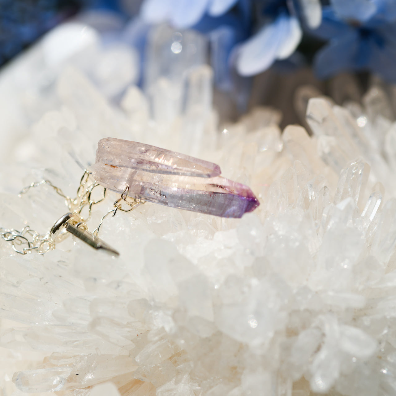 Amethyst Raw Stone Necklace - One of a Kind - handmade natural mineral jewelry by TROZO, made in Japan (view 2)