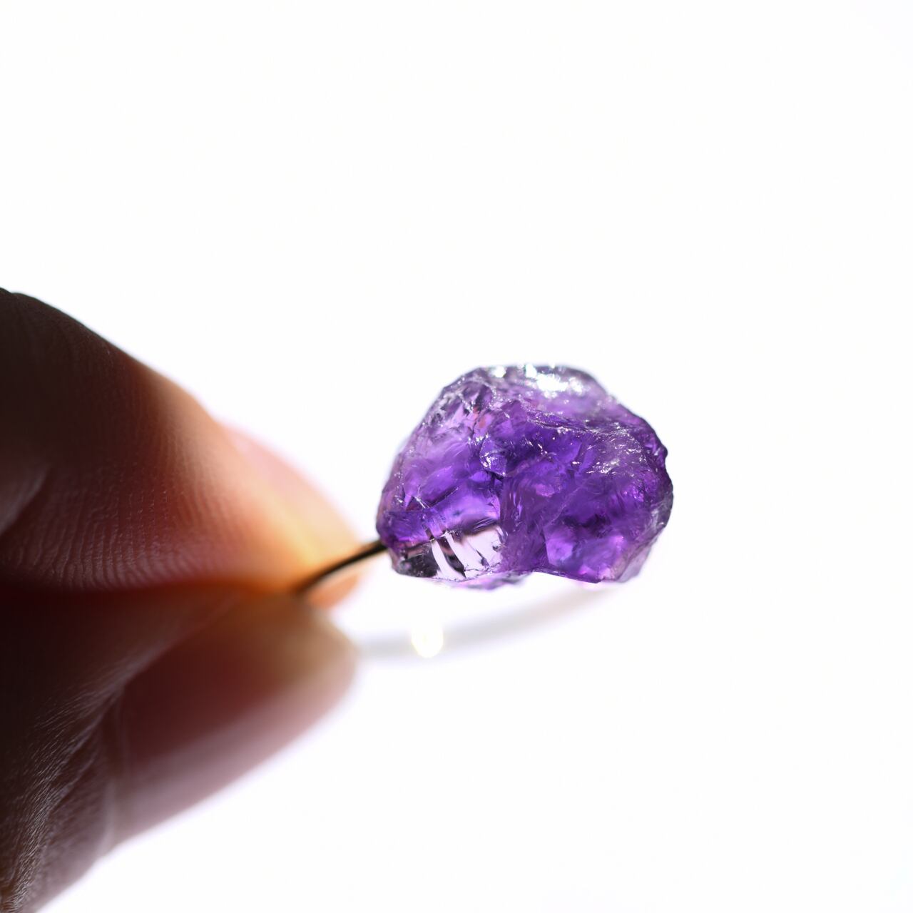 Amethyst Raw Stone Ring | Handmade Natural Stone Jewelry