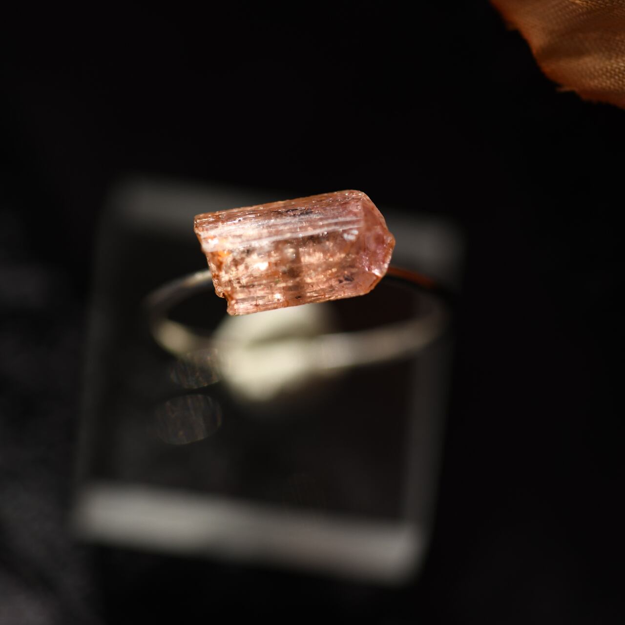 [One of a kind] Imperial Topaz Raw Stone Ring | Handmade Natural Stone Jewelry [Poppy Collection]