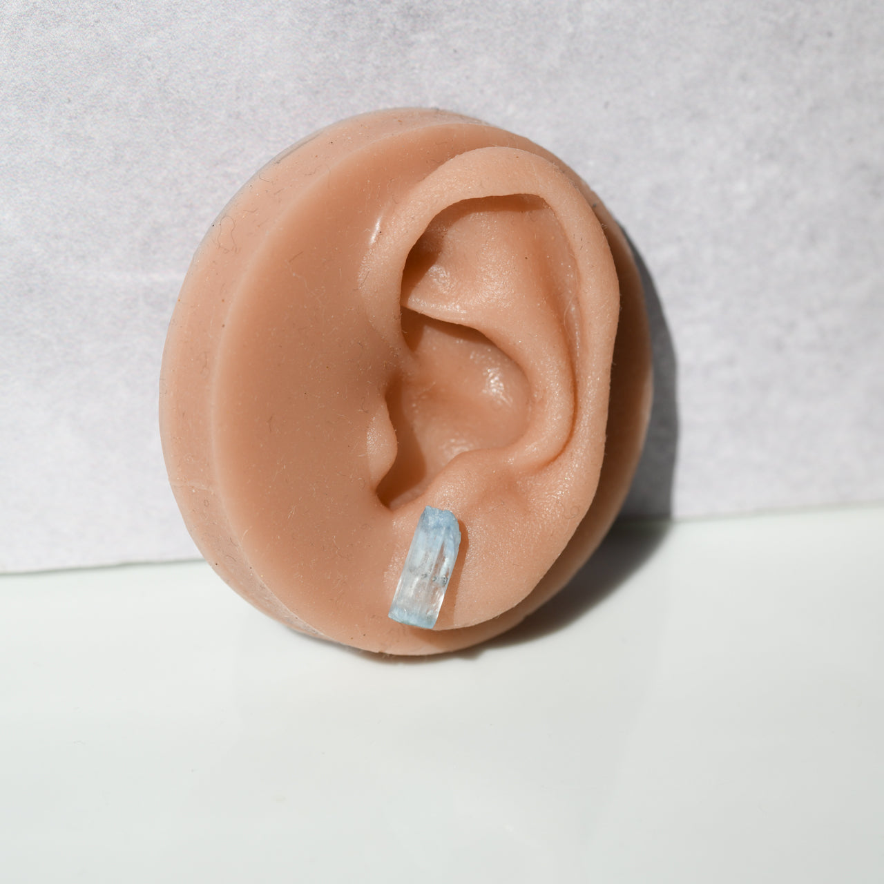 Aquamarine Raw Stone Earrings - One of a Kind - handmade natural mineral jewelry by TROZO, made in Japan (view 6)