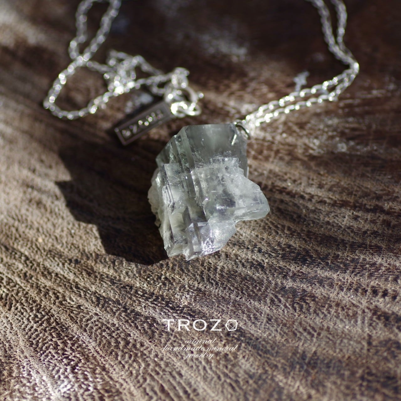 [One of a kind] Fluorite Raw Stone Sterling Silver Necklace | Handmade Natural Stone Jewelry [Alive Collection]