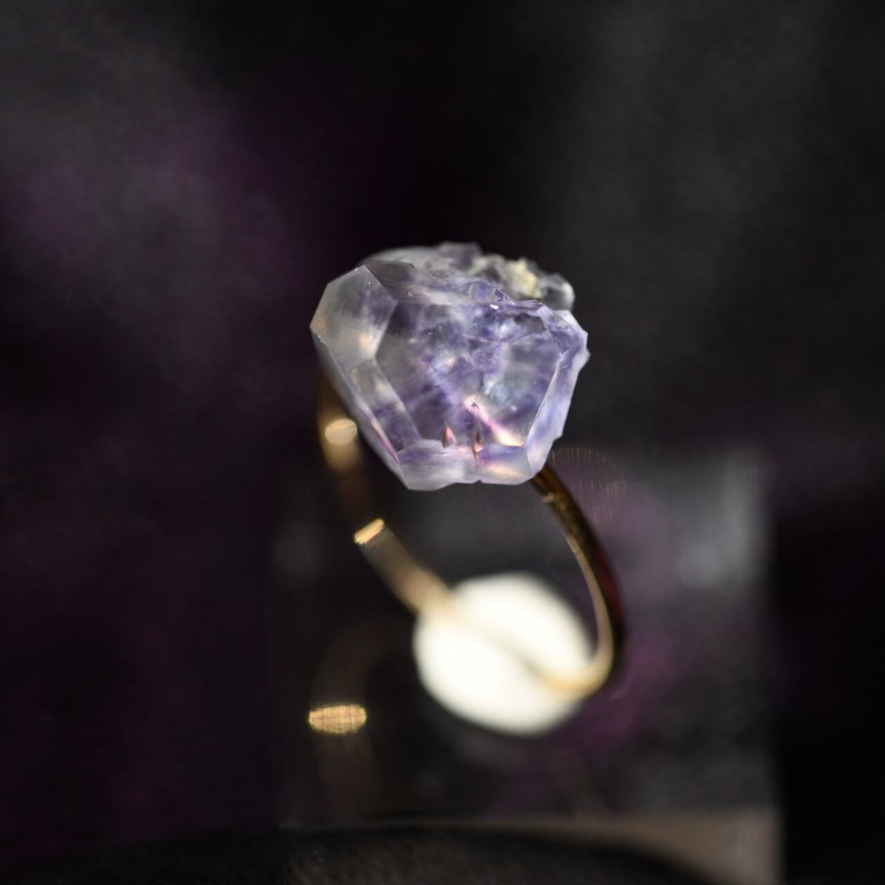 [One of a kind] Fluorite Raw Stone Ring | Handmade Natural Stone Jewelry [Dark Heroine Collection]