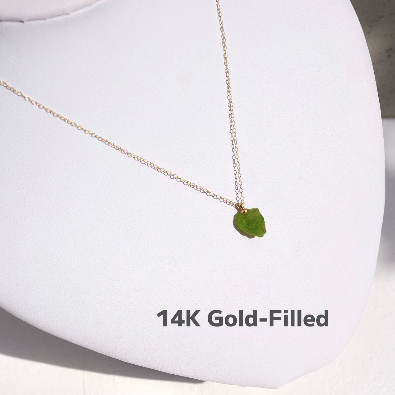 Peridot Raw Stone Necklace | Handmade Natural Stone Jewelry