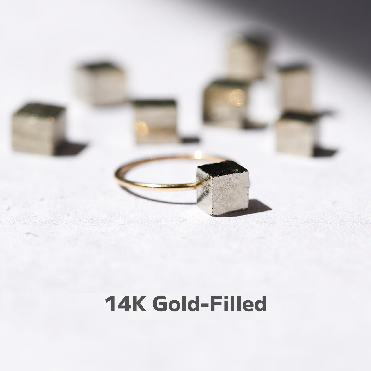 Pyrite (Cubic) Raw Stone Ring | Handmade Natural Stone Jewelry