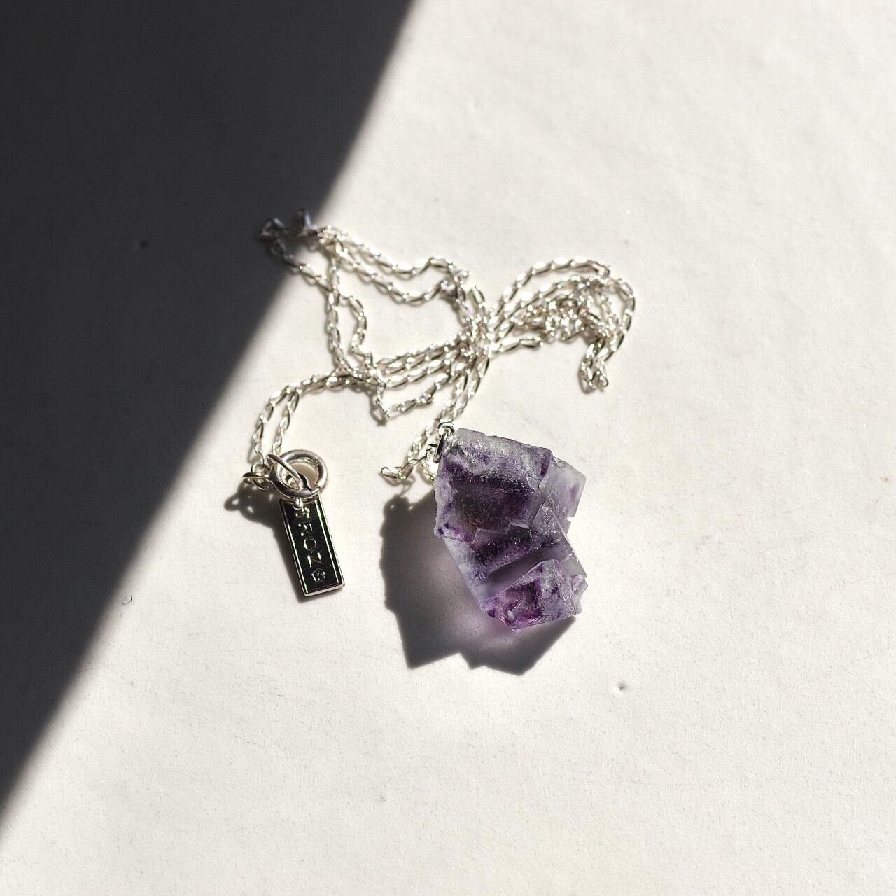 [One of a kind] Fluorite Raw Stone Sterling Silver Necklace | Handmade Natural Stone Jewelry [Fluorite Fest]