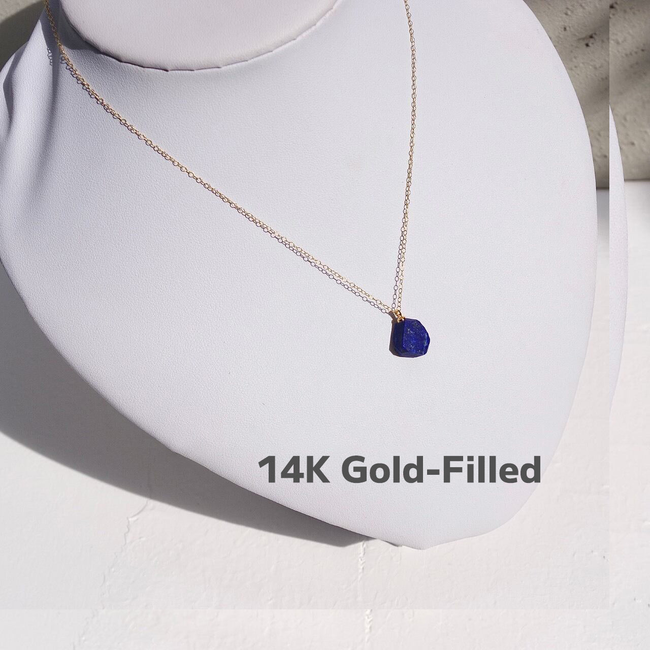 Lapis Lazuli Raw Stone Necklace | Handmade Natural Stone Jewelry