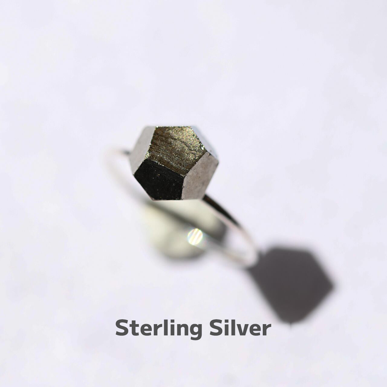 Pyrite (Dodecahedral) Raw Stone Ring | Handmade Natural Stone Jewelry