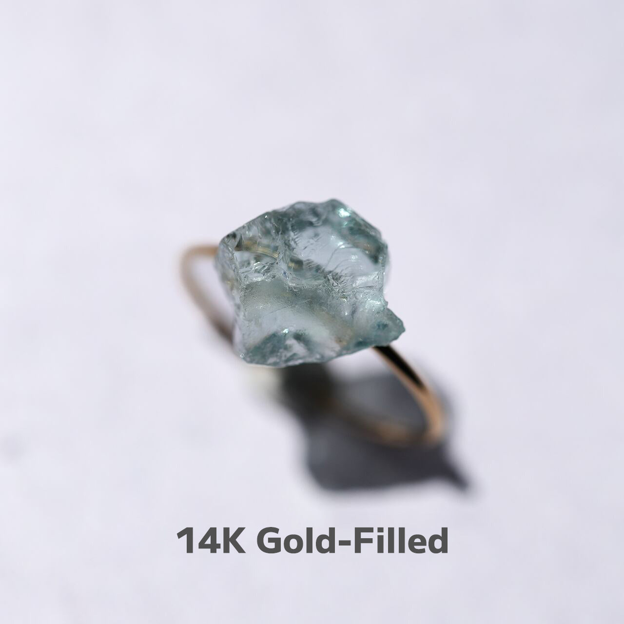 Aquamarine Raw Stone Ring | Handmade Natural Stone Jewelry