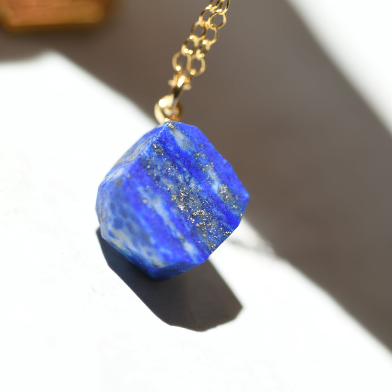 Lapis Lazuli Raw Stone Necklace | Handmade Natural Stone Jewelry