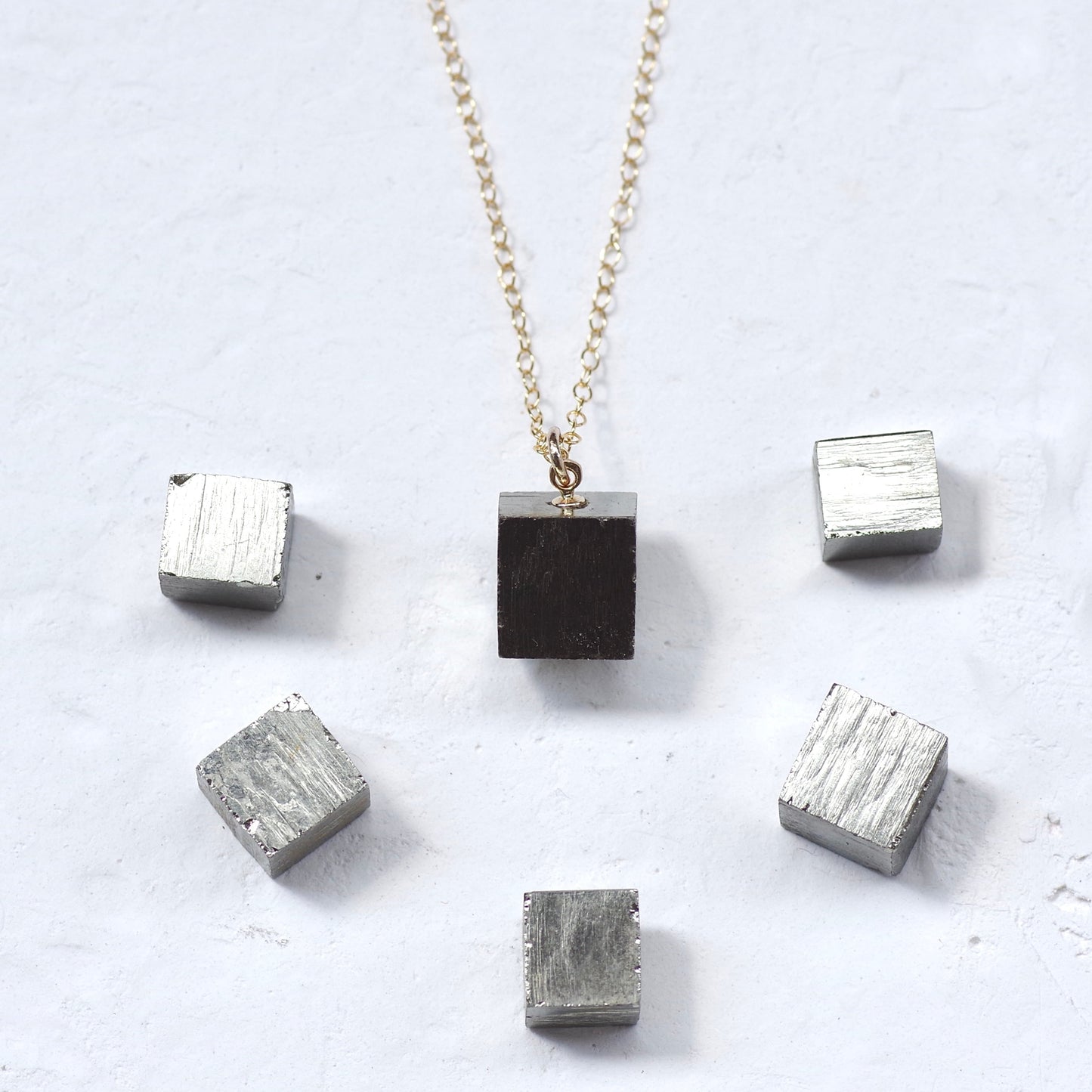 Pyrite (Cubic) Raw Stone Necklace | Handmade Natural Stone Jewelry