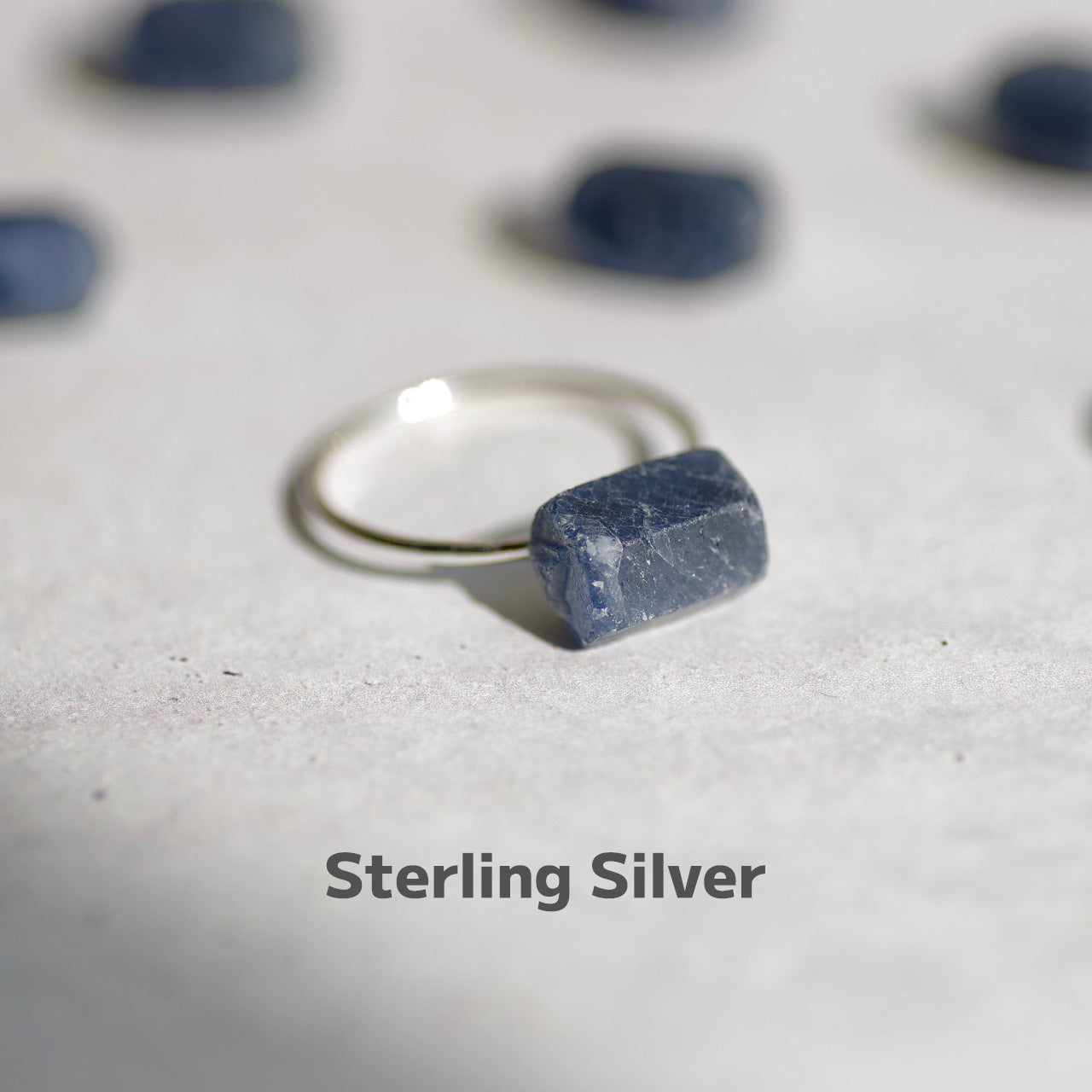 Sapphire Raw Stone Ring | Handmade Natural Stone Jewelry