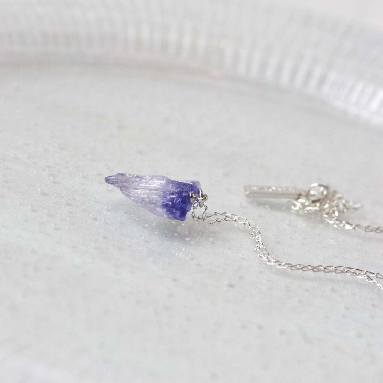 [One of a kind] Tanzanite Raw Stone Sterling Silver Necklace | Handmade Natural Stone Jewelry [HAMON Collection]