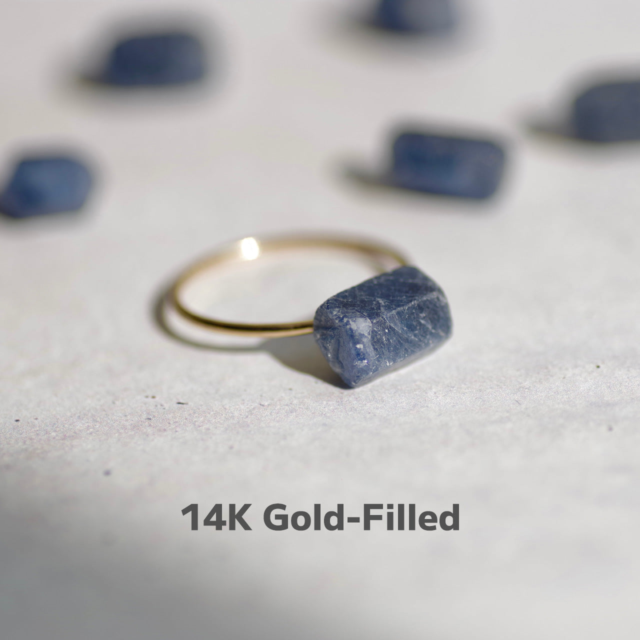 Sapphire Raw Stone Ring | Handmade Natural Stone Jewelry