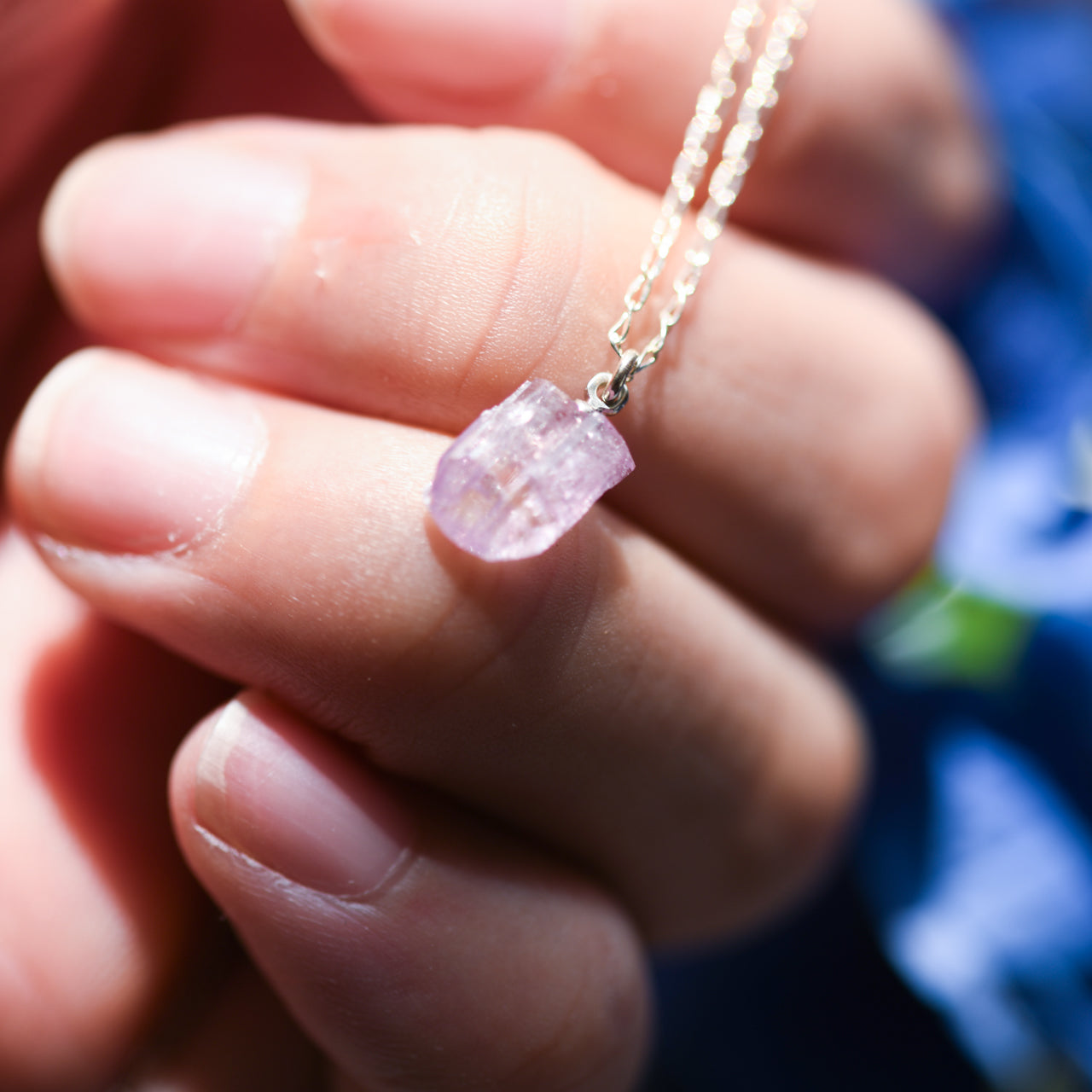 Zoisite Raw Stone Necklace - One of a Kind - handmade natural mineral jewelry by TROZO, made in Japan (view 3)