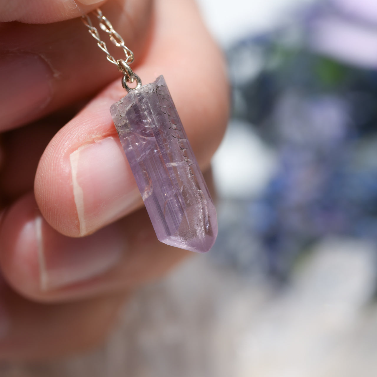 Tanzanite Raw Stone Necklace - One of a Kind - handmade natural mineral jewelry by TROZO, made in Japan (view 4)
